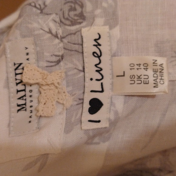 NWT Malvin print white and gray dress Sz L - Picture 8 of 9